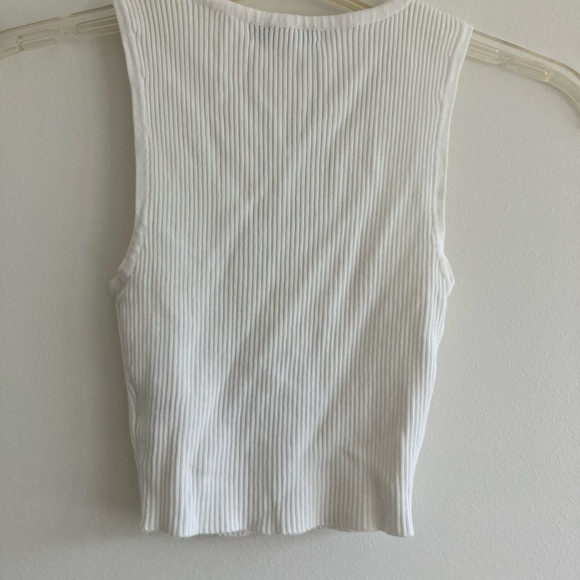 Love Tree White Ribbed Button Tank Top - Picture 2 of 3